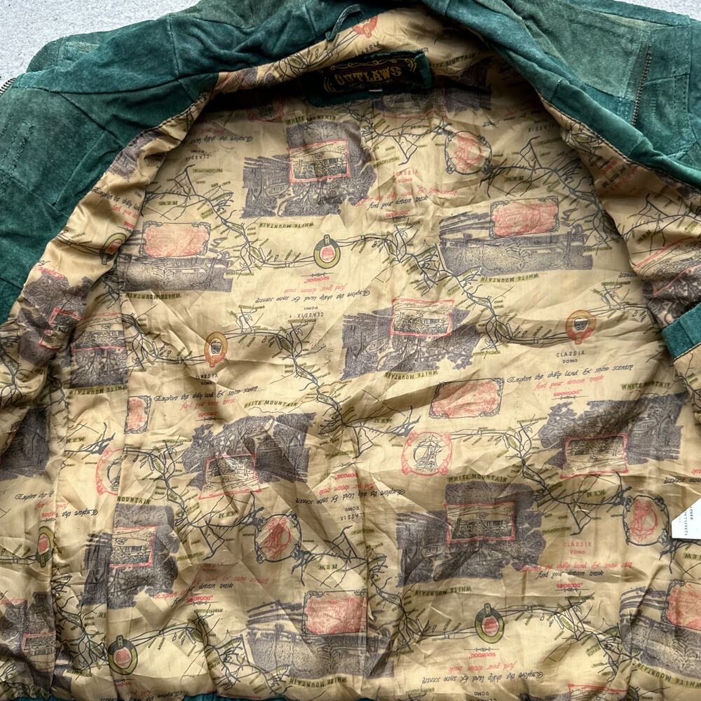 Vintage Outlaws Patchwork Leather Jacket Mens Sma… - image 11